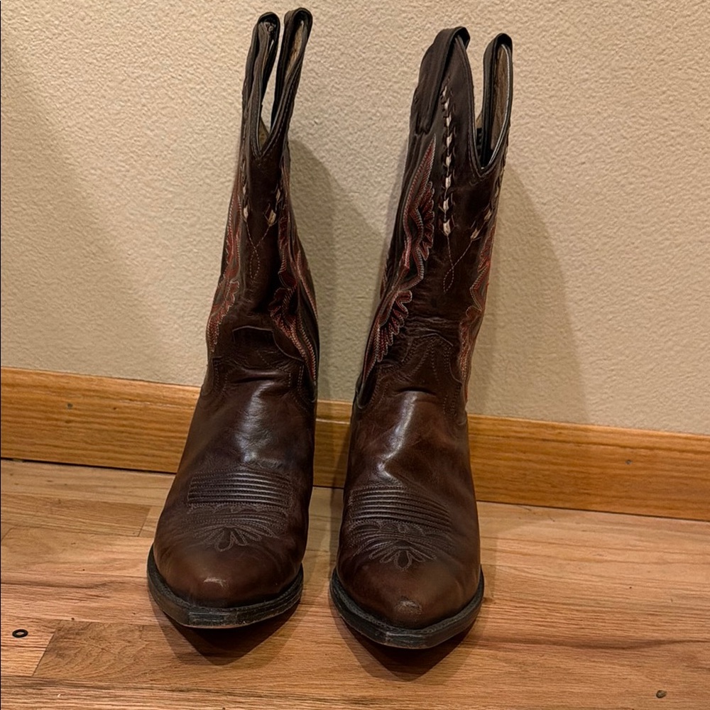 Justin Boots Women's Brown Leather Lace-Up Western Boots